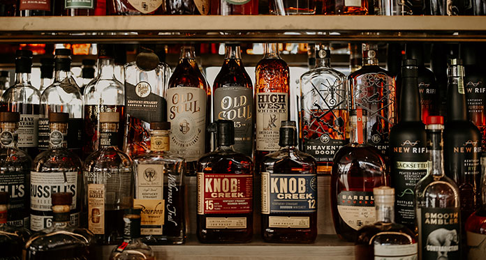 A selection of spirits from our classic bistro & oysters restaurant in Chattanooga.